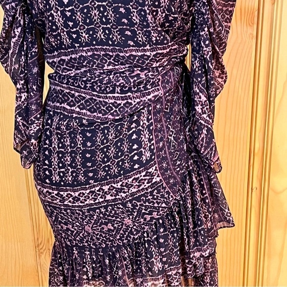 NWT Ulla Johnson Aicha Ikat Silk Chiffon Mini Dress Sz-8 - Picture 3 of 11